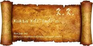 Kukta Kálmán névjegykártya